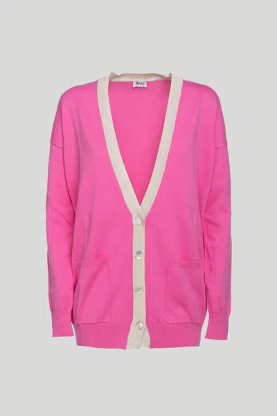 Liu •jo Cardigan Rosa E Beige In As Shown In The Picture