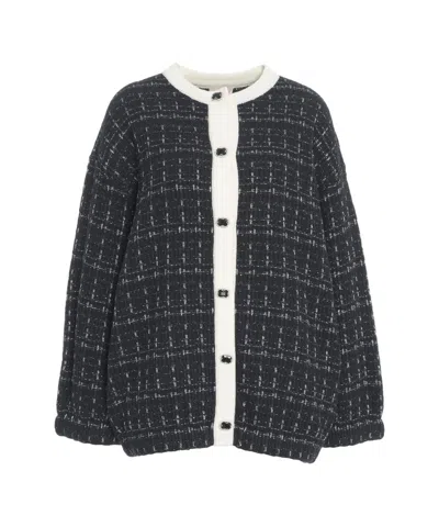 LIU •JO CARDIGAN WITH CONTRASTING DETAILS