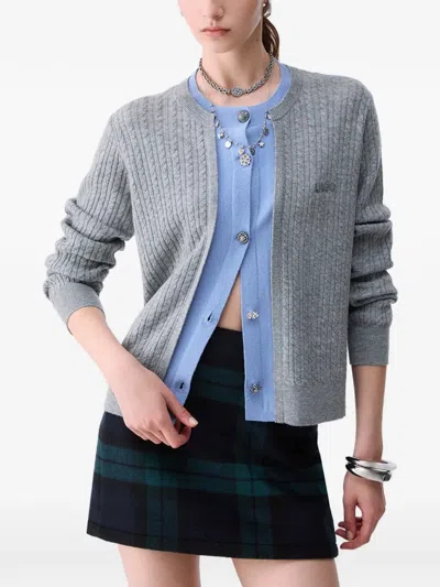 Liu •jo Cardigan With Jewel Buttons In Gray