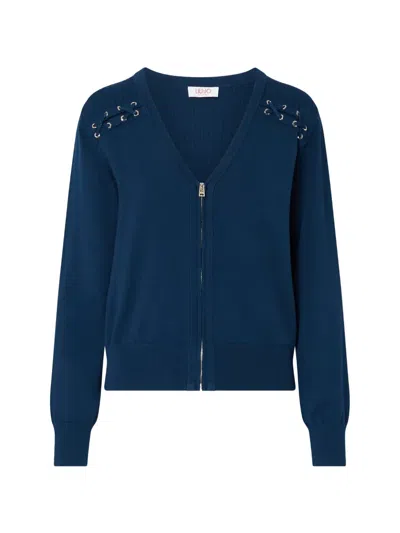 Liu •jo Cardigan With Laces In Blue
