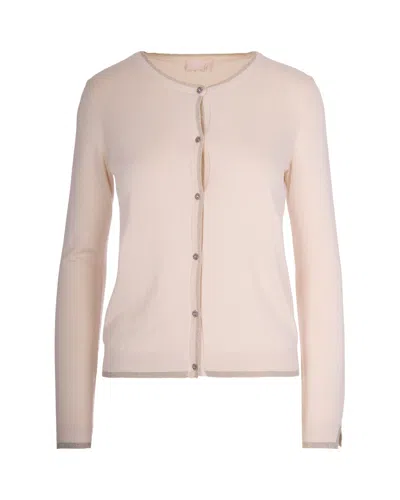 Liu •jo Cardigan Con Dettagli In Lurex Natural In Nude
