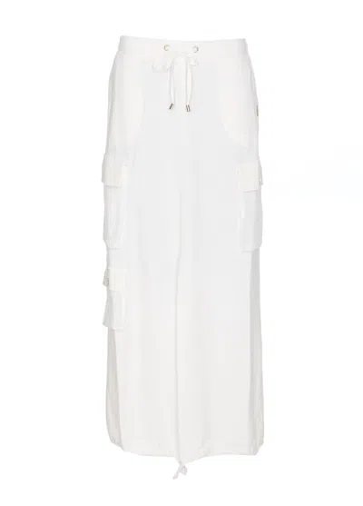 Liu •jo Light Ivory Skirt Midi Elasticized Lateral In White