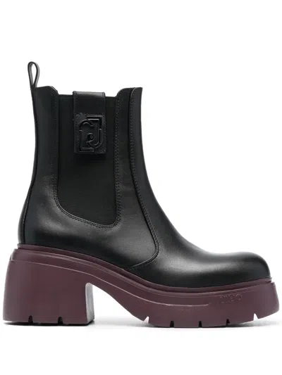 Liu •jo Carrie Leather Ankle Boots In Schwarz