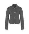 Liu •jo Tailored Lightweight Jacket With Metallic Button Detailing In Gray