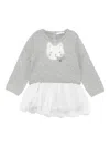 Liu •jo Cat-face Tulle Skirt In Gray
