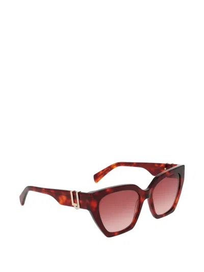 Liu •jo Cat-eye Frame Sunglasses In Brown