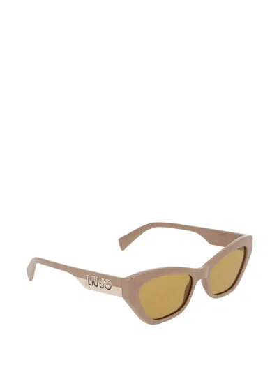 Liu •jo Cat-eye Frame Sunglasses In Neutral