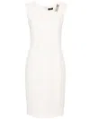 Liu •jo Chain-detail Crepe Midi Dress In White