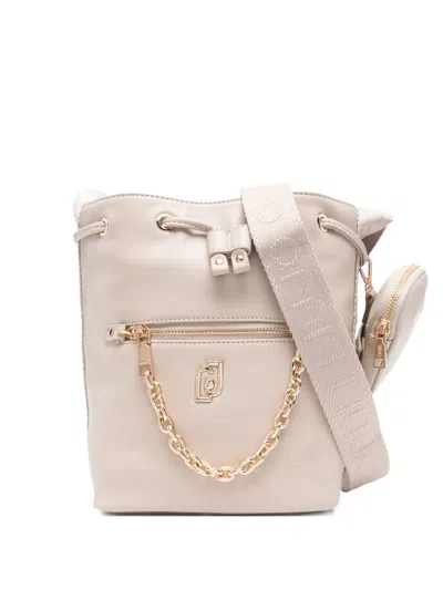 Liu •jo Chain-detail Drawstring Bucket Bag In Neutral