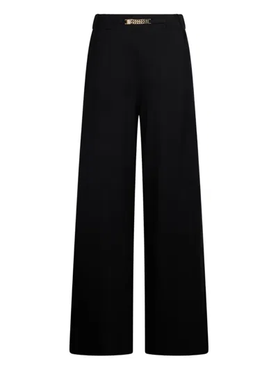 Liu •jo Chain-detail Knitted Trousers In Black