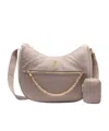 Liu •jo Crossbody Bag With Adjustable Strap And Chain Detail In Nude