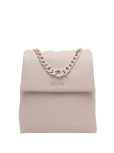 Liu •jo Chain-embellished Flap Backpack In Neutral