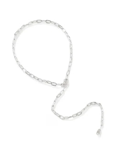 Liu •jo Chain Embellished Necklace In Silver