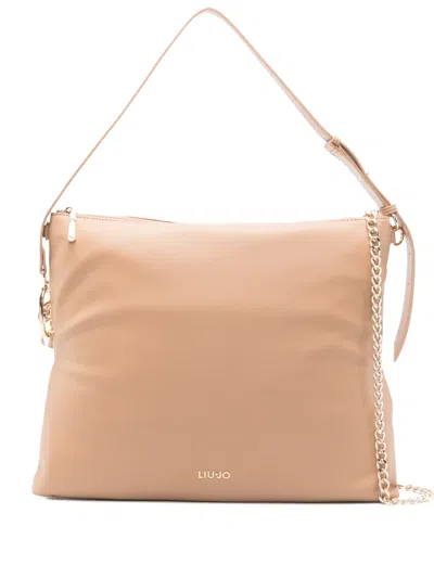Liu •jo Chain-embellished Shoulder Bag In Neutral