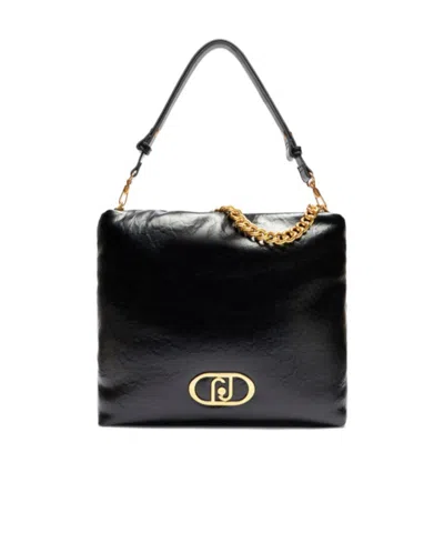 Liu •jo Chain Handle Shoulder Bag In Black