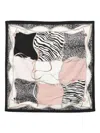 Liu •jo Chain-print Animal-print Scarf In Black