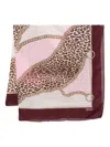 Liu •jo Chain-print Leopard Scarf In Brown