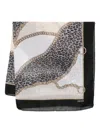 Liu •jo Chain-print Leopard Scarf In White