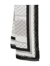 Liu •jo Chain-print Logo Scarf In Gray