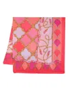 Liu •jo Chain-print Semi-sheer Scarf In Red