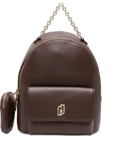 Liu •jo Chain-strap Backpack In Brown