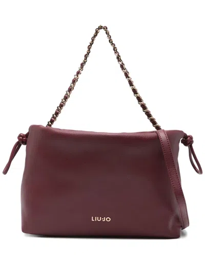 Liu •jo Chain-strap Drawstring Tote Bag In Red