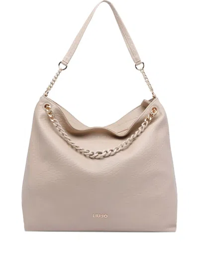 Liu •jo Chain Tote Bag In Neutral