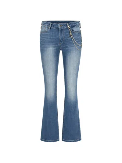 Liu •jo Chain-detail Flared Jeans In Blue