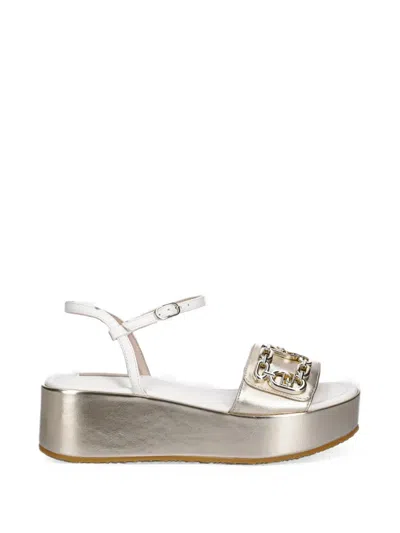 Liu •jo Chain-link Platform Sandals In White