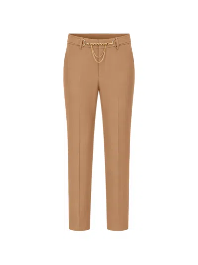 Liu •jo Chain-link Tailored Trousers In Nude