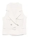 Liu •jo Liu Jo Light Beige Double-breasted Gilet In White