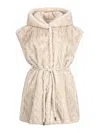 Liu •jo Beige Sleeveless Jacket With Cable Knit Front In Neutral