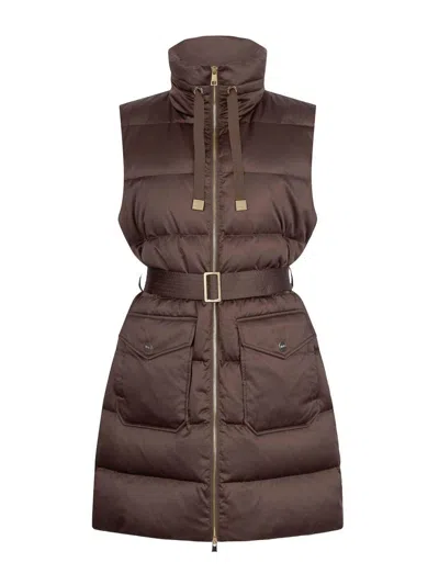LIU •JO BROWN WAISTCOAT WITH BELT