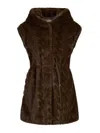Liu •jo Fur Coat Liu Jo Woman Color Cocoa In Brown