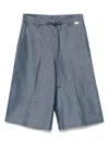 Liu •jo Chambray Shorts In Blue