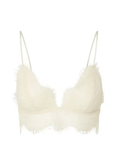 Liu •jo Chantilly-lace Bralette In Neutral