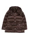 Liu •jo Quilted Brown Jacket With Belted Waist In Brown