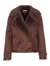 Liu •jo Brown Double Breasted Button Jacket In Brown
