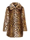Liu •jo Leopard-print Button-fastening Jacket In Brown
