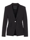 Liu •jo Black Jacket Frontal Pearl Button Closure In Black