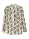 Liu •jo Ramie Shirt In Green Mitif With Two Chest Patch Pockets