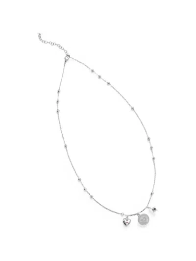 Liu •jo Charm-detail Beaded Necklace In Silver