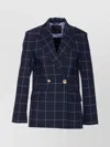 Liu •jo Check Motif Jacket Gold Buttons