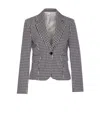 Liu •jo Liu Jo Gingham Pattern Fitted Jacket With Notched Lapel