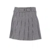 Liu •jo Liu Jo Check Pattern Pleated Miniskirt With Belt Loops In Black