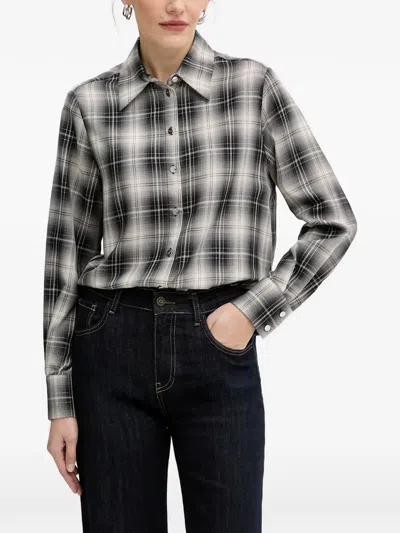 Liu •jo Checked Buttoned Shirt In Black