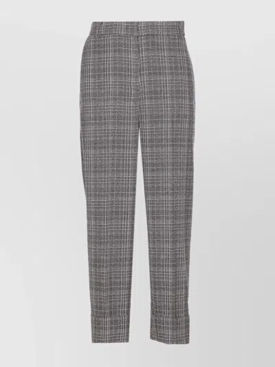 LIU •JO CHECKED CHINO TROUSERS CUFFS