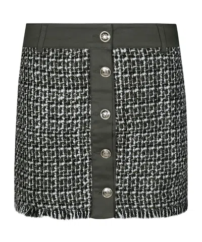 Liu •jo Mini Boucle Drill Skirt In Black