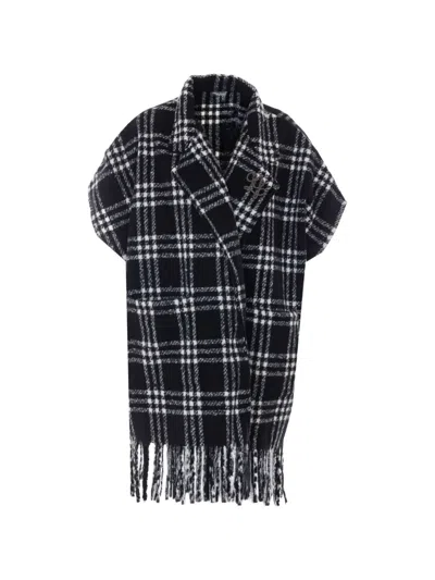 Liu •jo Check-pattern Fringed Jacket In Multi