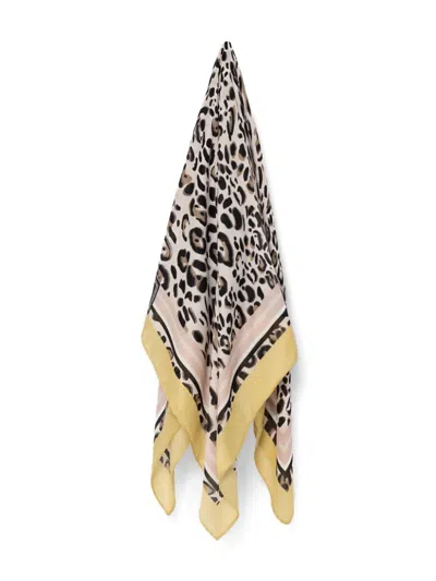 Liu •jo Cheetah-print Scarf In Black